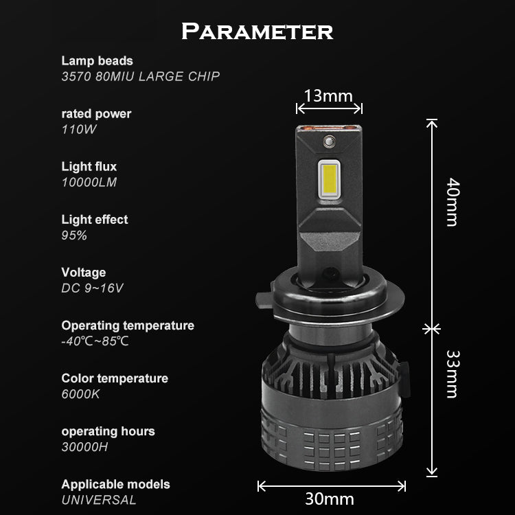 10,000 lm Car LED light Conversion Kit (T1 design) H7 H1